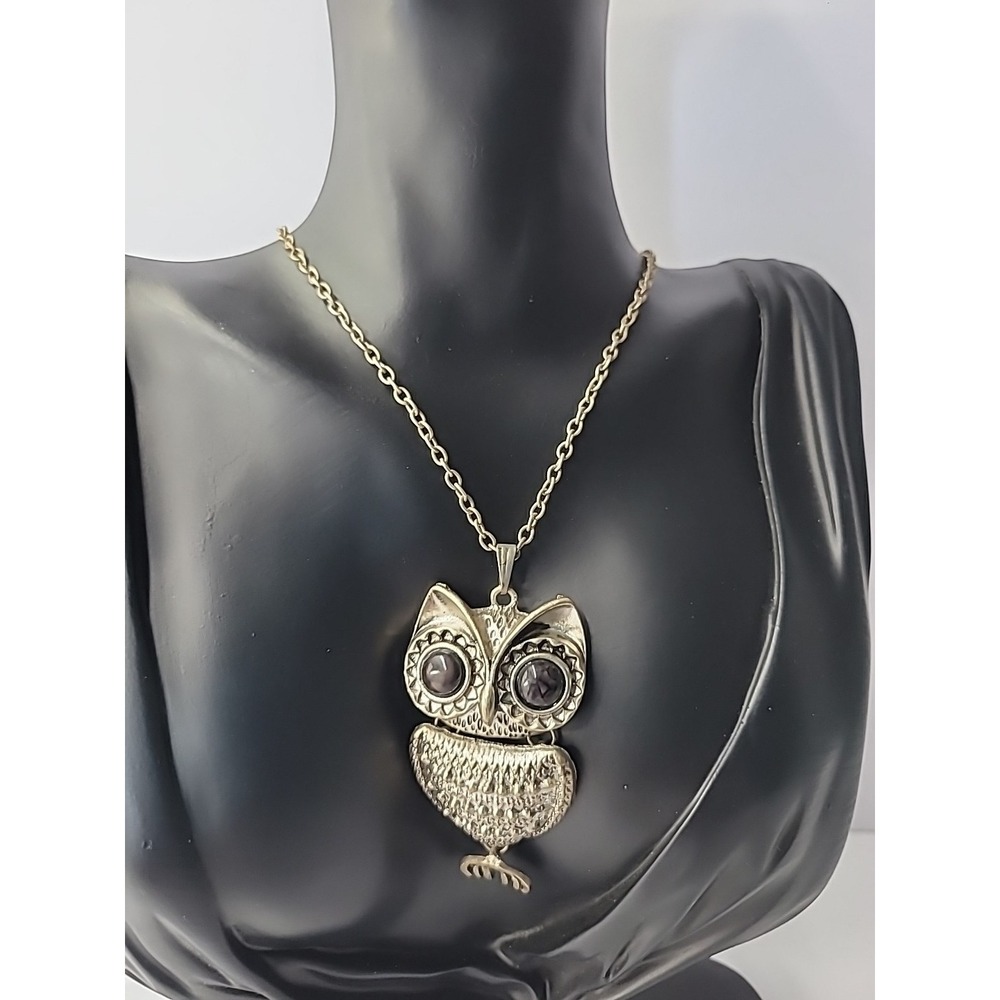 Vintage Necklace Qwl Bird Silver Tone Black Articulated Jewelry Costume